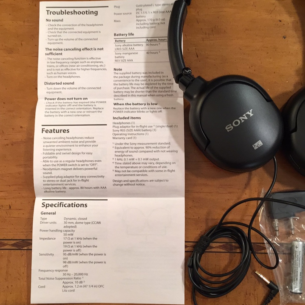 🎉  NIB Sony Compact/Slim Noise Cancel Headphones - Picture 6 of 7